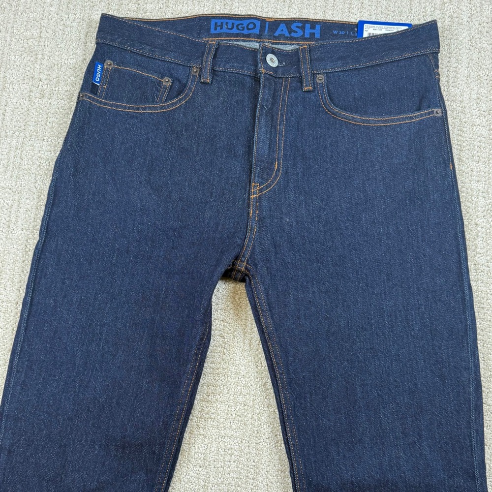 NEW Hugo Boss Mens 30x32 Ash Slim Fit Stretch Denim Blue Jeans